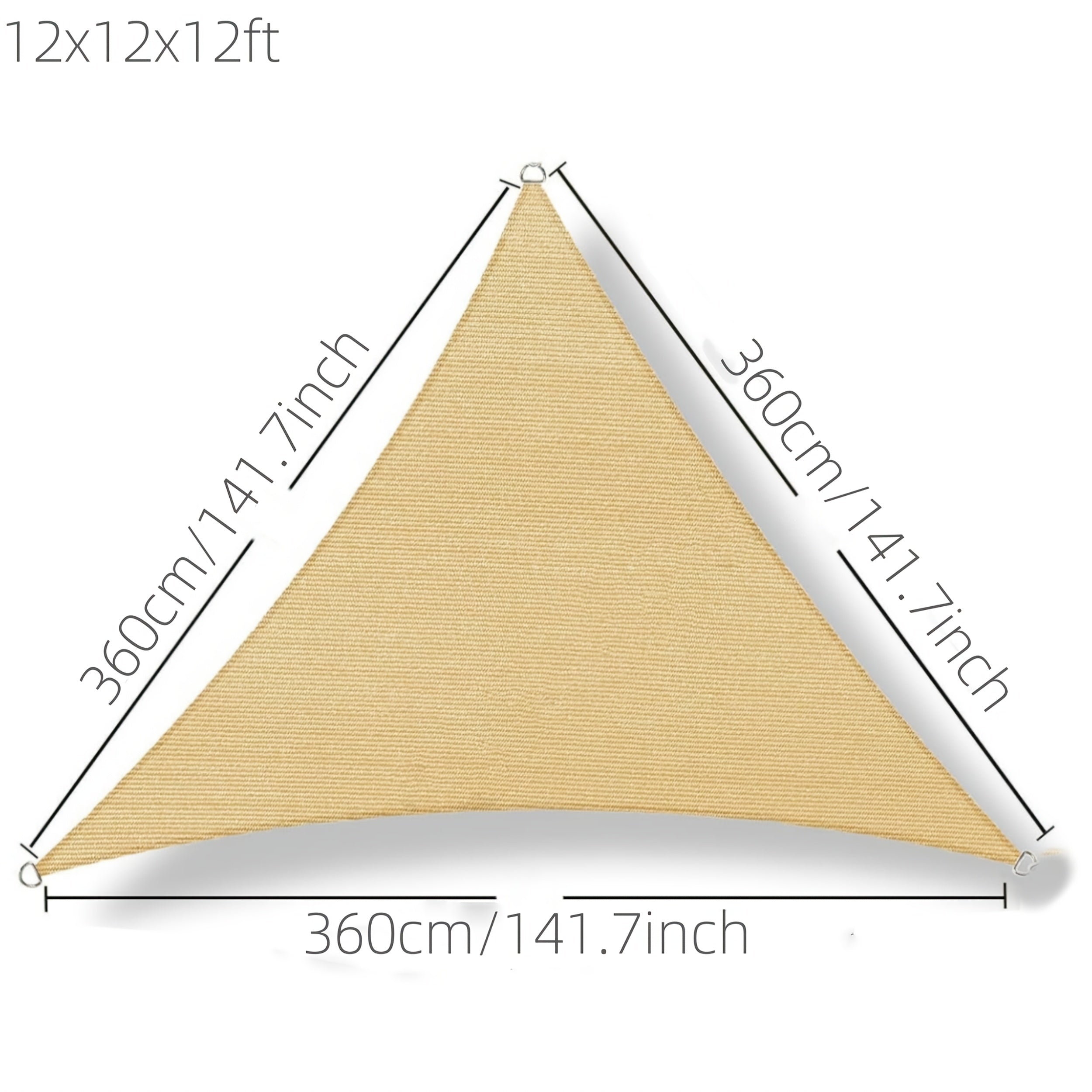 Triangle Sun Shade Sail Canopy 185 GSM HDPE Non-Waterproof Light-Blocking Garden Patio Deck