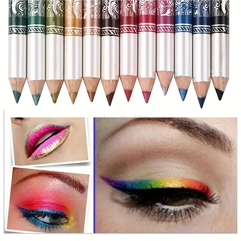 12Pcs Multi-Purpose Eyeliner and Lip Liner Set Gel Eye Shadow Makeup