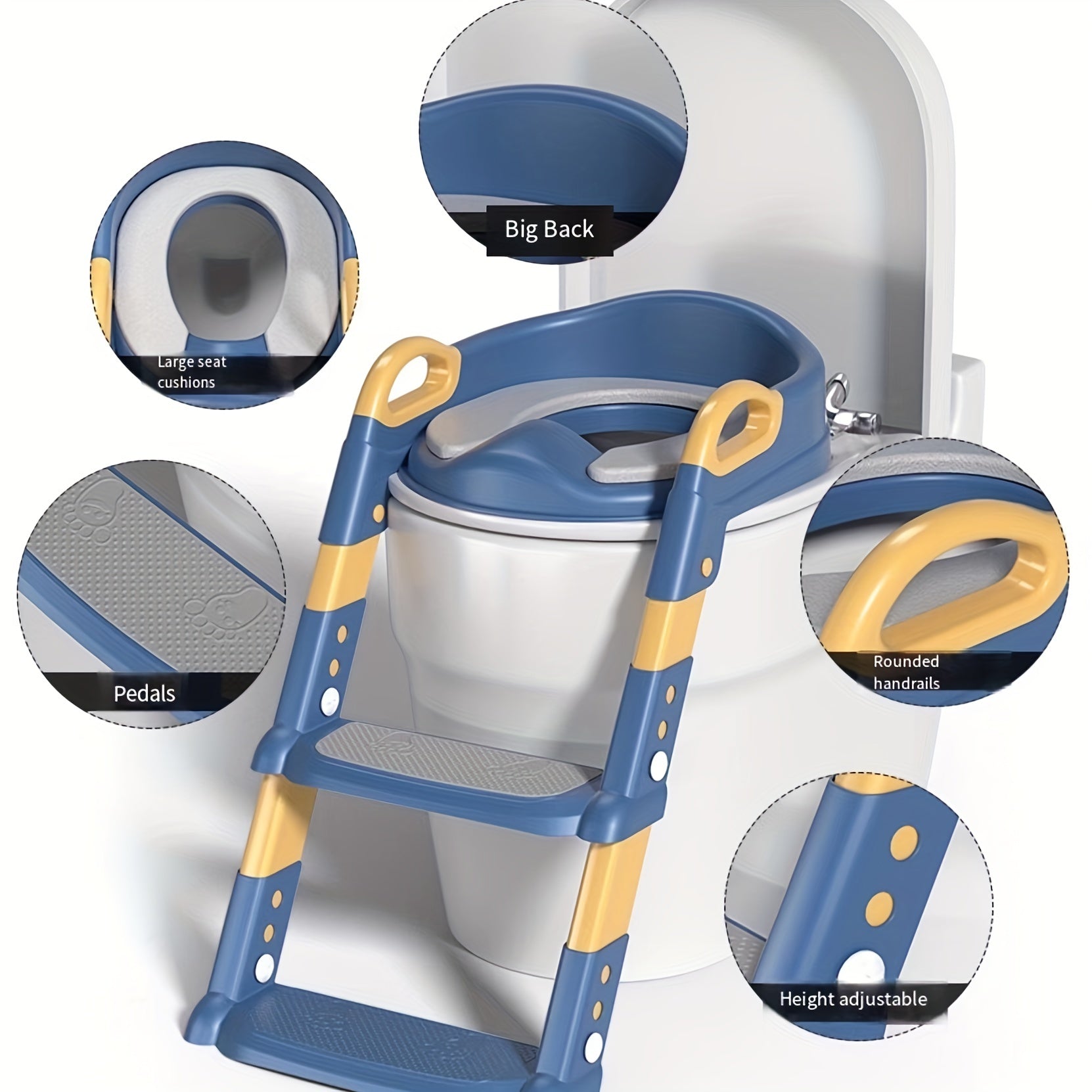 Bolalar uchun plastik yigʻiladigan hojatxona qadamchalari, oʻgʻil va qizlar uchun potty oʻrgatish, koʻp ranglar