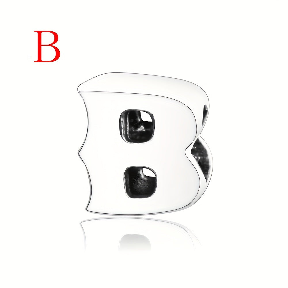 925 Sterling Silver Alphabet Letter Charms Beads for DIY Jewelry Making