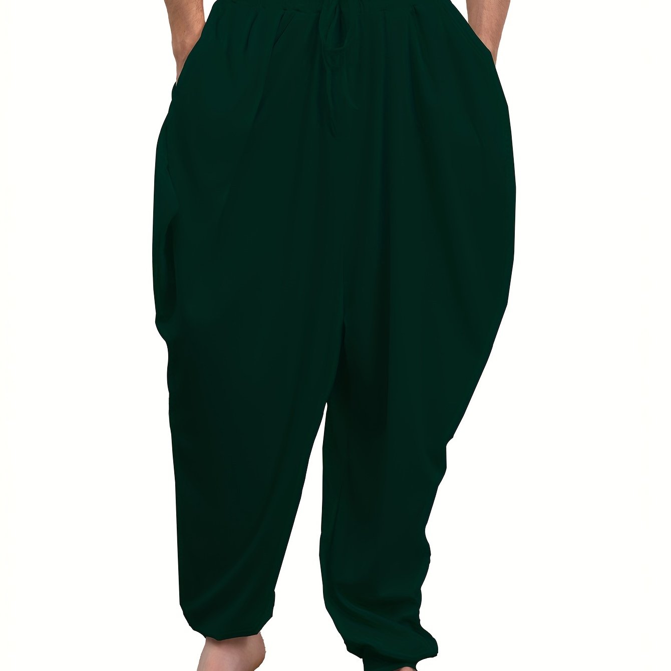 Kattalar Harem shimlar 100% polyester tikuv mato, bir xil rang, erkin fit, chiziq bilan, katta o'lcham