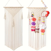 Bohemiyan devoriy soch uchun aksessuarlar tashkilotchisi paxta saqlash uchun kliplar va sumkalar