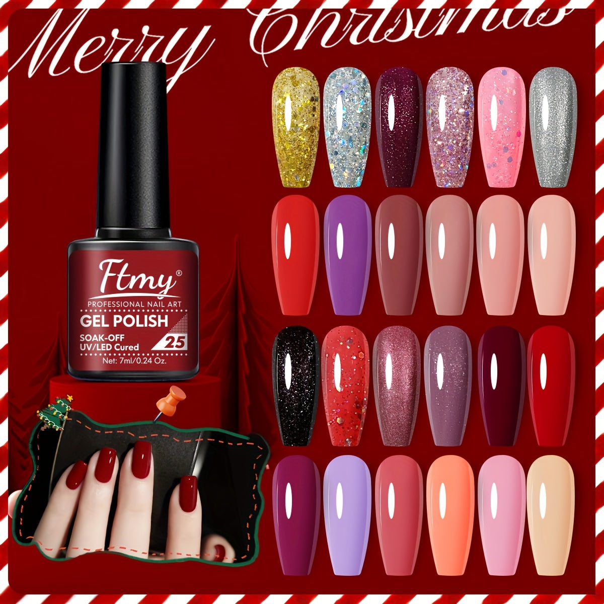 Women Gel Nail Polish Strong Bright Colors Long-Lasting