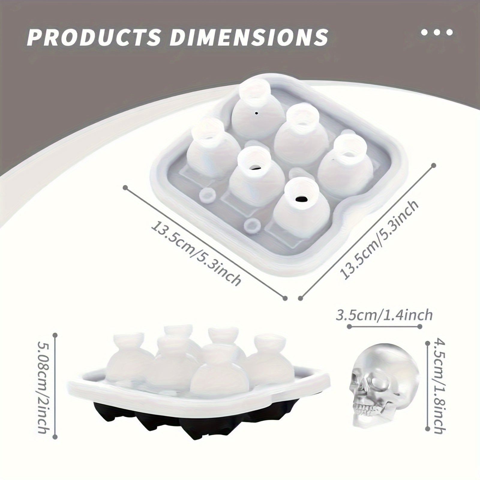 Skull Shaped Silicone Ice Cube Tray for Whiskey Cocktails Chocolate Jello