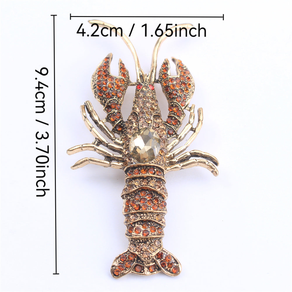 Qizil baliq brosh pin rhinestones moda zargarlik buyumlari sumkalar, shapka va kiyimlar uchun