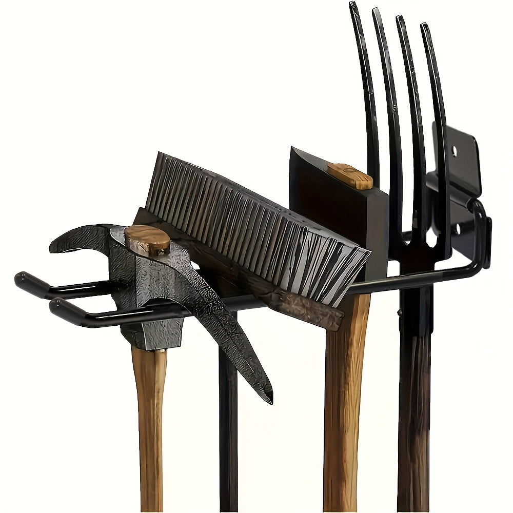 Wall-Mounted Garden Tool Hooks for Shovels Rakes Yard Organization