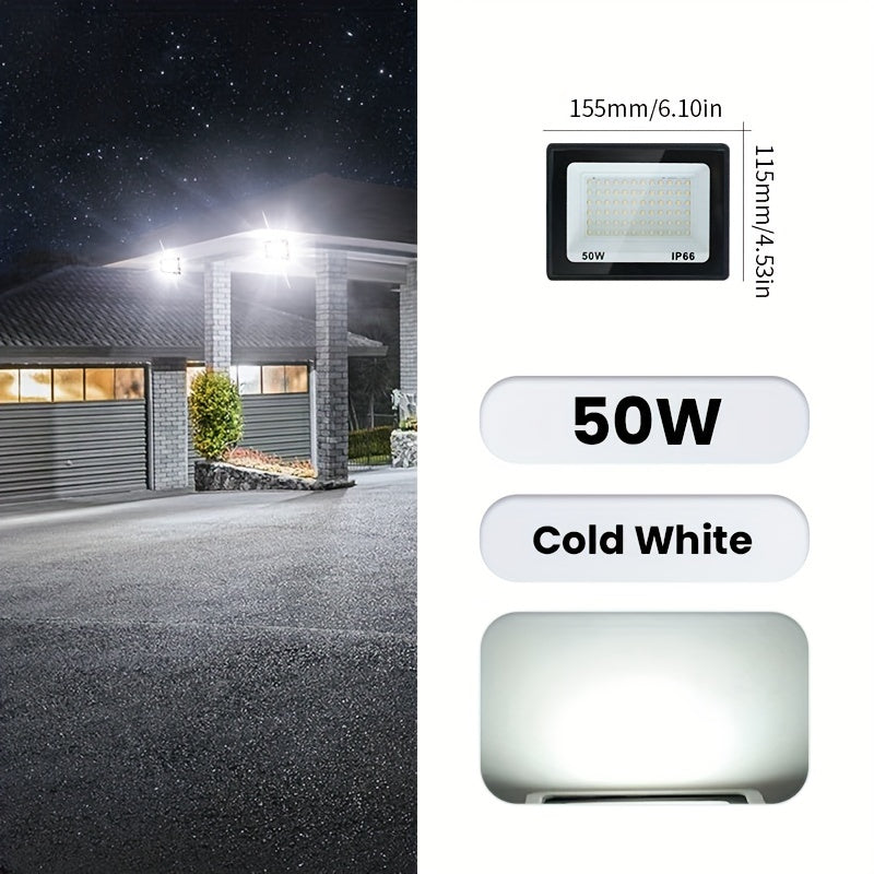Aluminum LED Floodlight Outdoor Garden Playground Wall Ceiling 10-300W Black