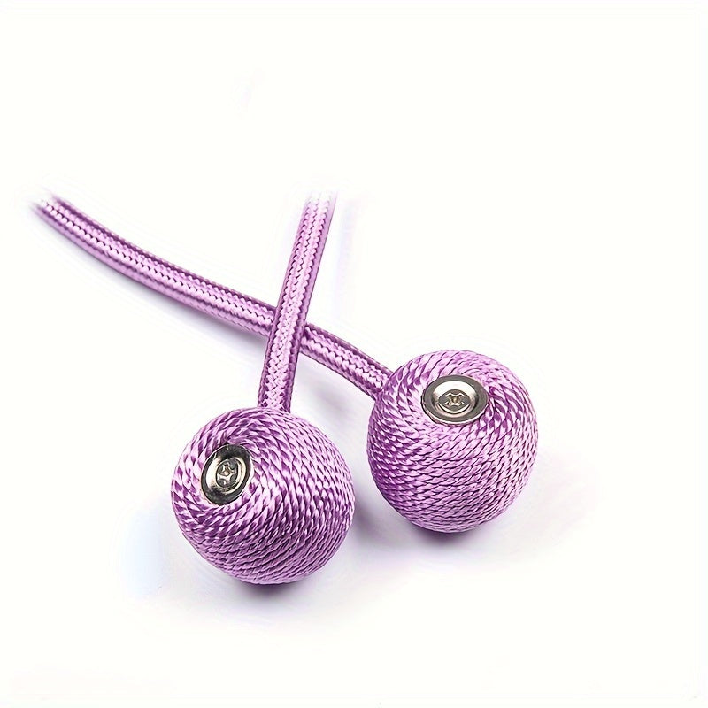 Two Pieces Contemporary Magnetic Curtain Tiebacks Polyester Rope Window Drapery Holdbacks