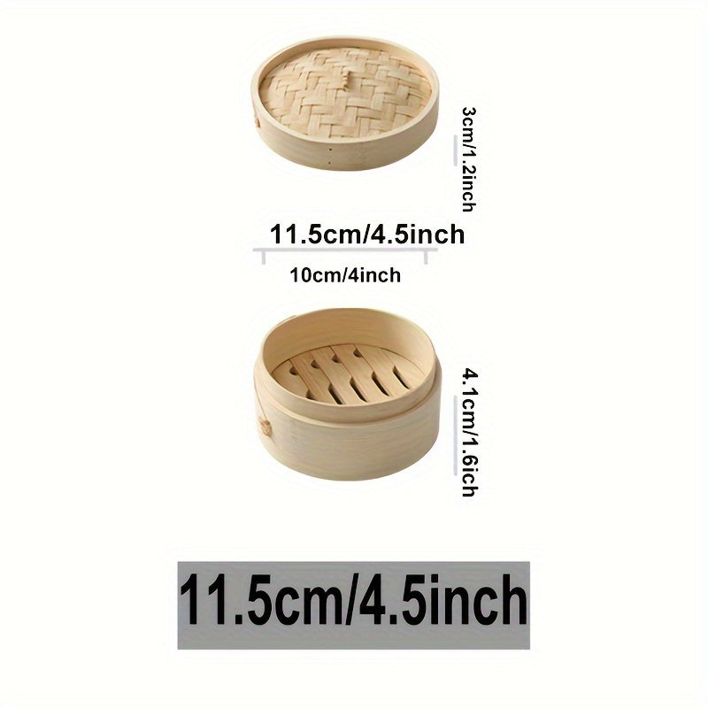 Лучший выбор! Набор из 2 мини-бамбуковых пароварок - ручная работа с заботой о качестве и безопасности. Меньший размер с разделенной решеткой для элегантности и эффективности.