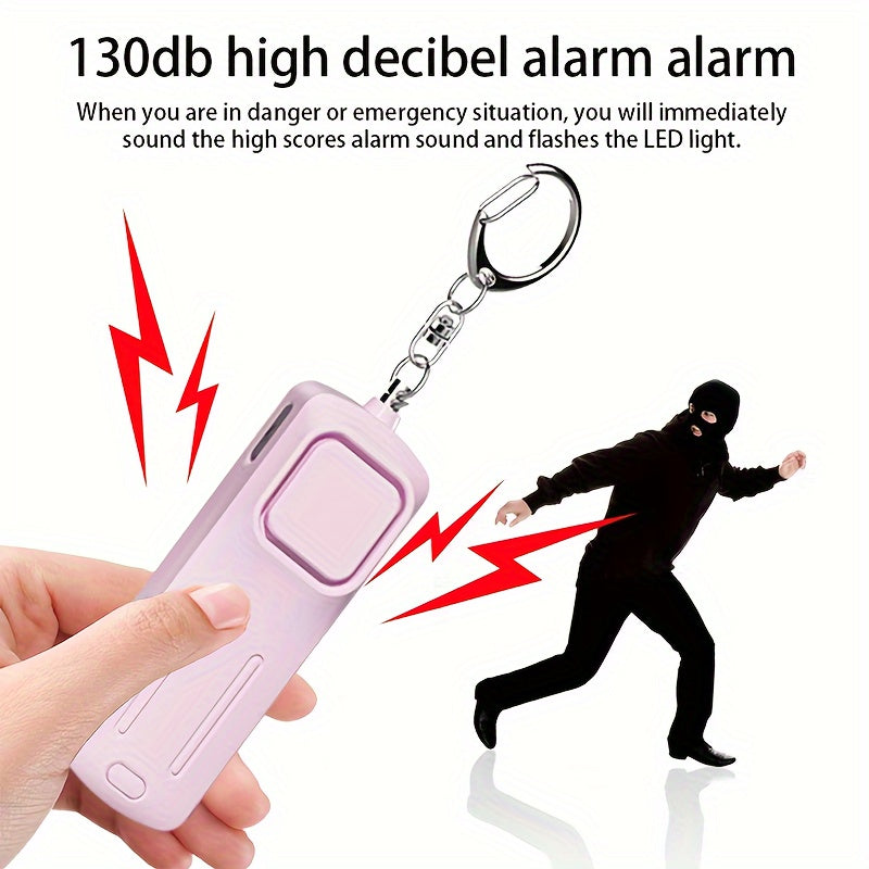Women's Personal Safety Alarm 130dB Rechargeable USB Charging Compact Emergency Self-Defense Device