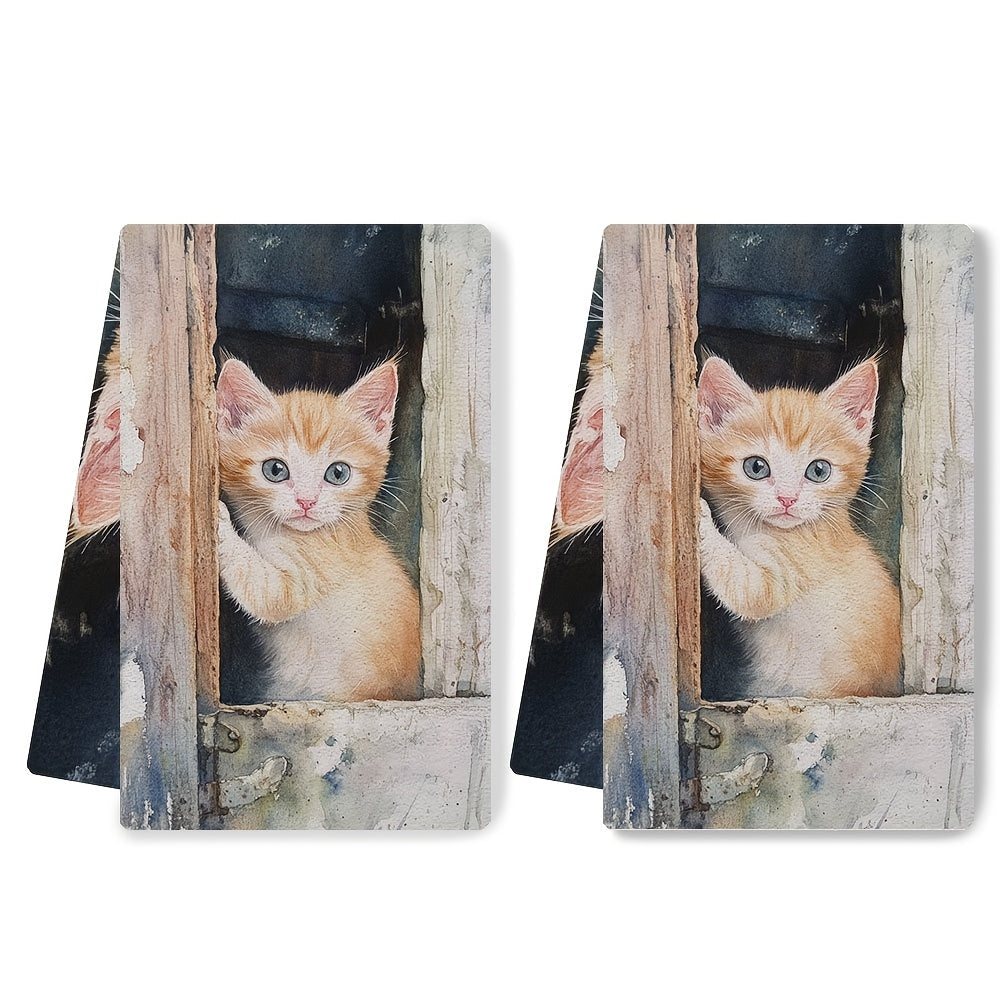Set of 2 Ultra-Soft Kitchen Towels 40x60cm Absorbent Dish and Hand Towels