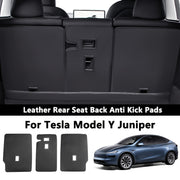 Rear Seat Back Protector Pad for Model Y PU Leather Backrest Cover Set