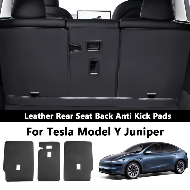 Rear Seat Back Protector Pad for Model Y PU Leather Backrest Cover Set