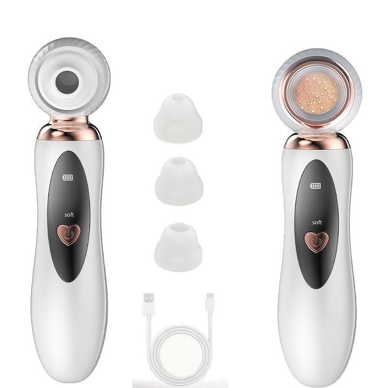 Blackhead Remover Vacuum for Men and Women USB Rechargeable with Magnifying Glass 3 Modes 3 Suction Heads