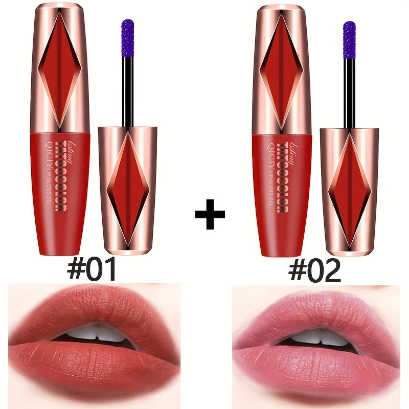 Brillo de labios de larga duración, resistente al agua, acabado natural, 5 colores para todo tipo de piel