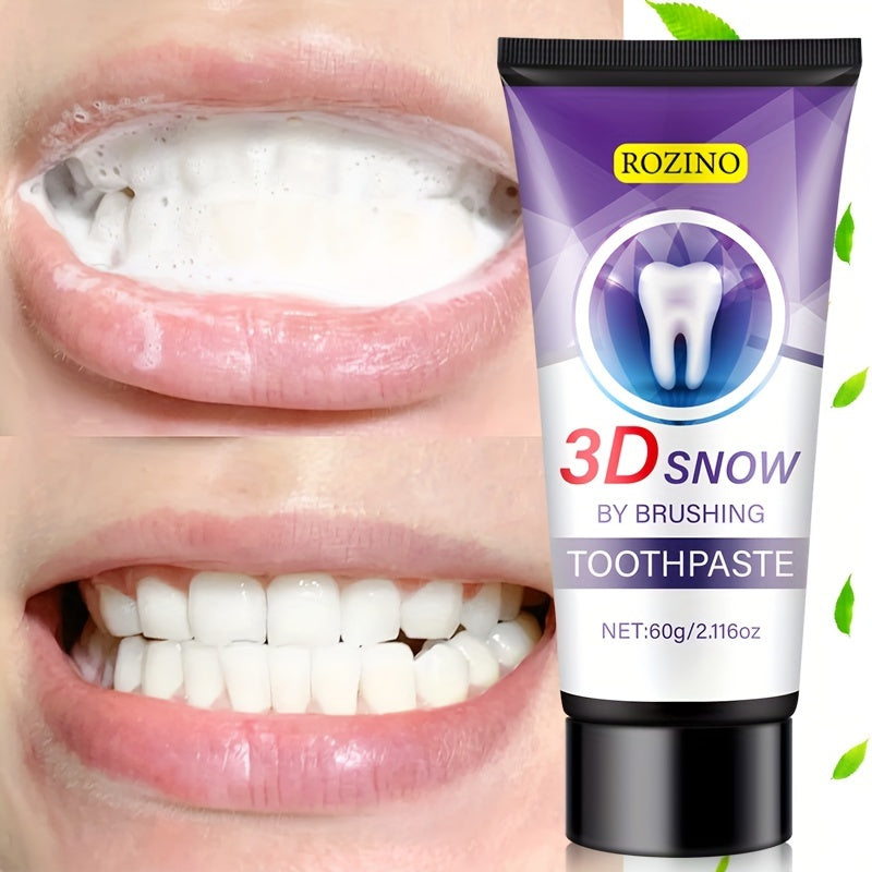 3D Snow Toothpaste Whitening Brightening Freshening Breath Gums Protection 60g