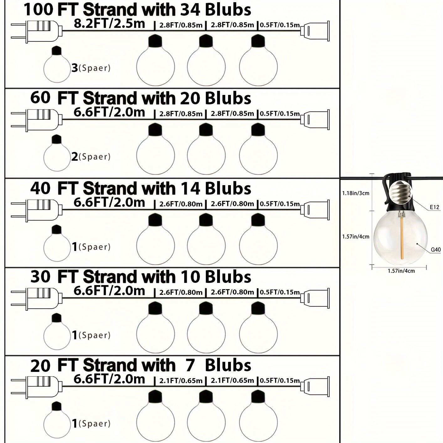 LED Globe Light Bulbs Outdoor Waterproof Shatterproof for Patio Yard Yard Commercial Use
