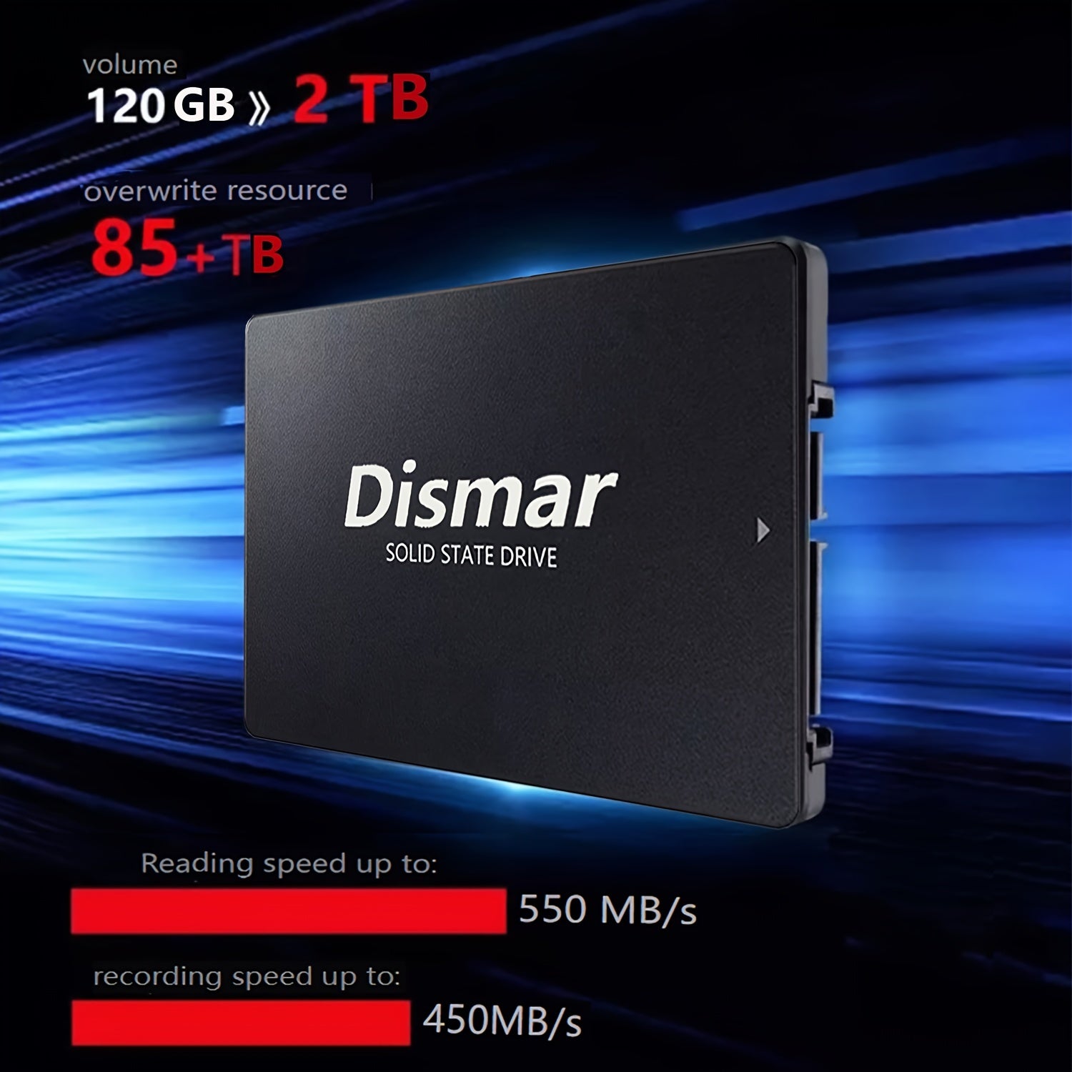 Dismar SATA III SSD 6.35 см - Высокоскоростной твердотельный накопитель для ноутбуков, интерфейс USB 3.0, прочный, совместимый с SATA3 6 Гбит/с, без батареи
