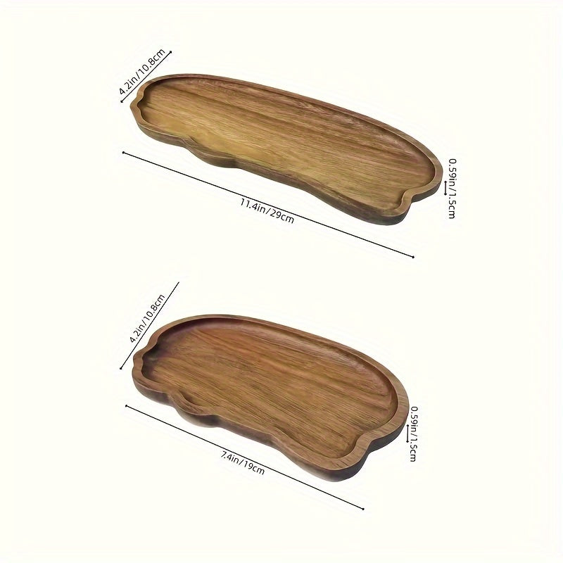 Acacia Wood Dinner Plate with Multi-Use Decor Salad Tea Tray Farm Food Storage