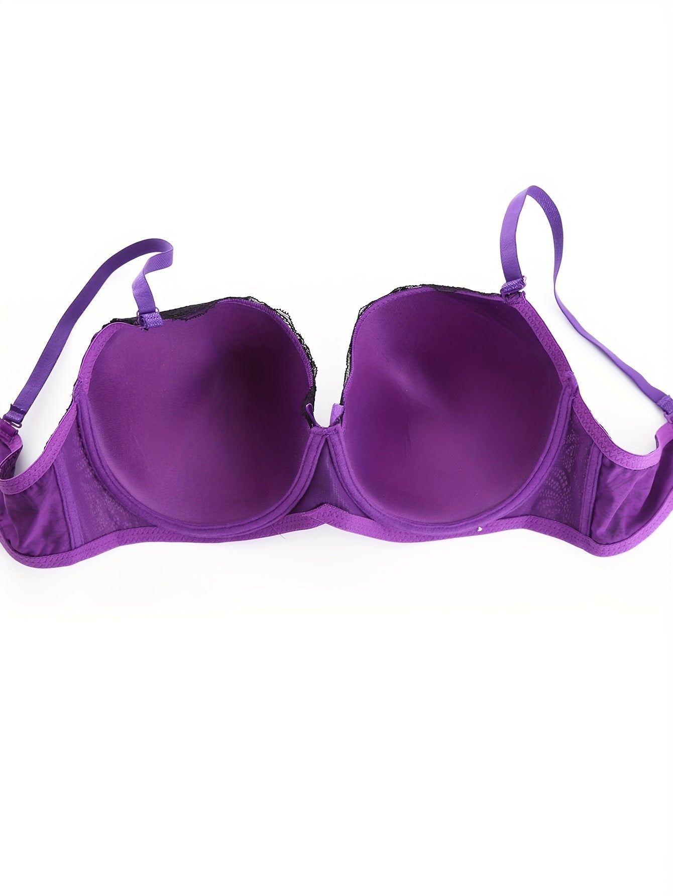 Lingerie Lace Bra and Panty Set in Beige and Black Floral Print Nylon Blend Comfortable for Casual or Special Occasions