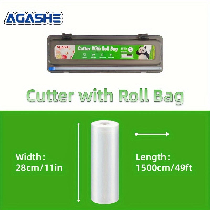 Bolsas de vacío extra grandes 1500cm 49ft, con temática de panda, PE+PA, para almacenamiento de alimentos