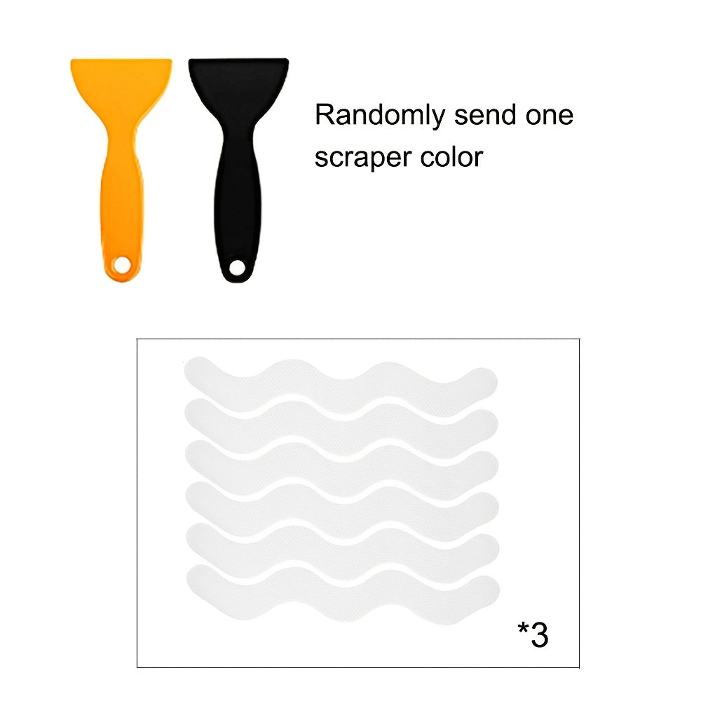 Transparent Safety Tape Set for Bathtub Non-Slip Strips with Scraper