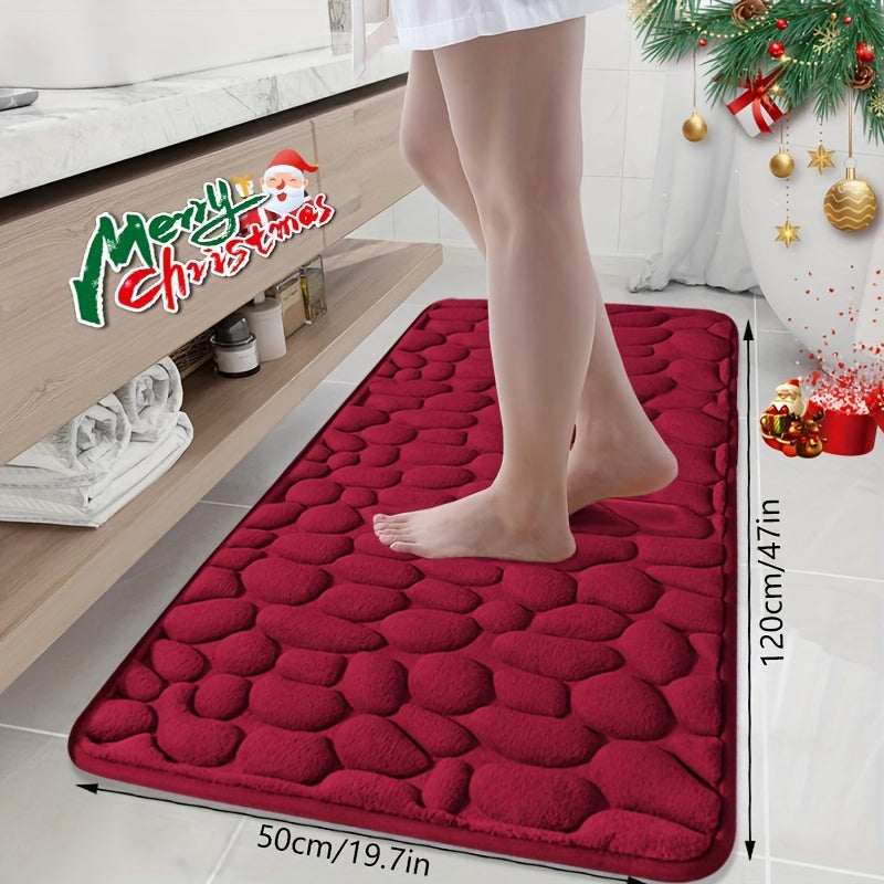 "Xotira Ko'pikli Hammom Gilami To'plami, Yuqori Singdiruvchan, 25D Ko'pik Qattiqligi, Yumshoq Sirpanmaydigan Hammom Gilami Ichki Foyda Uchun, Mashinada Yuvish Mumkin, Kirish Joyi, Xona va Bayram Rojdestvo Bezaklari Uchun Mukammal - Polyesterdan Yasalgan"
