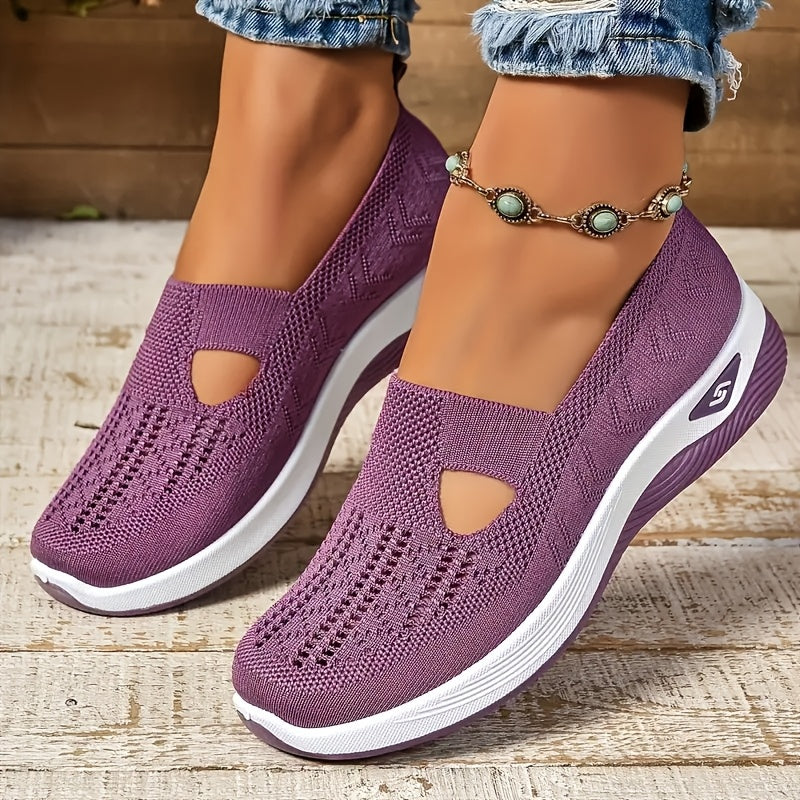 Women's Mesh Slip-On Sneakers Lightweight Casual Walking Shoes