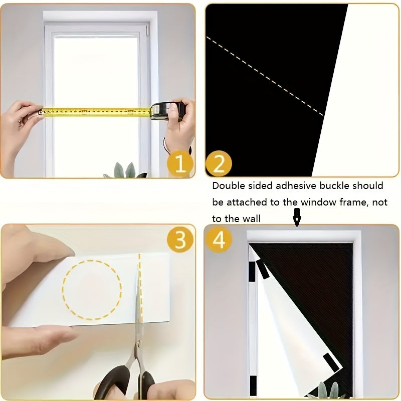 Blackout Blinds for Living Room Cordless Polyester Thermal Insulated Self-Adhesive Shades