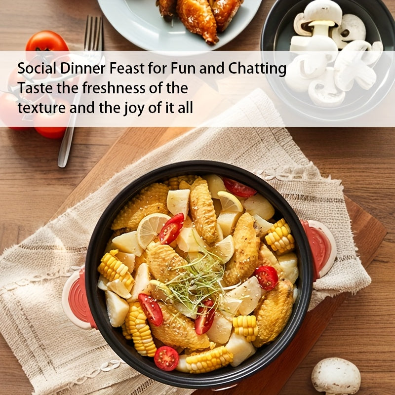 Multi-functional electric cooking pot with non-stick inner layer, 3-level flame control