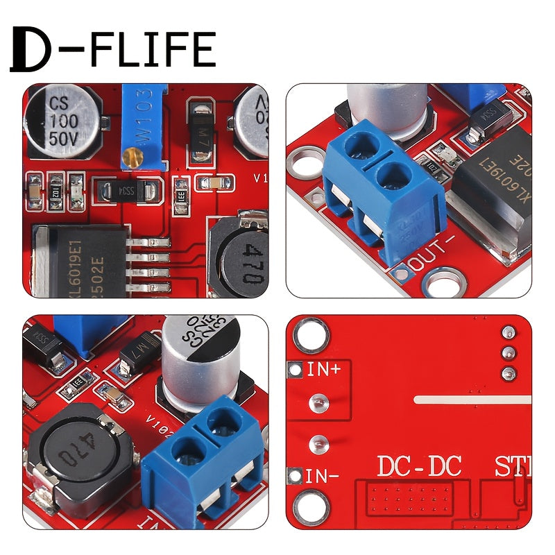 D-FLIFE Yuqori Quvvatli XL6019 DC Step-Up Konvertor Moduli, Moslashtiriladigan Voltaj, O'rnatilgan O'rnatish, Mis Aloqa, Tez Ulanish, Quvvat Talab Qilmaydi.