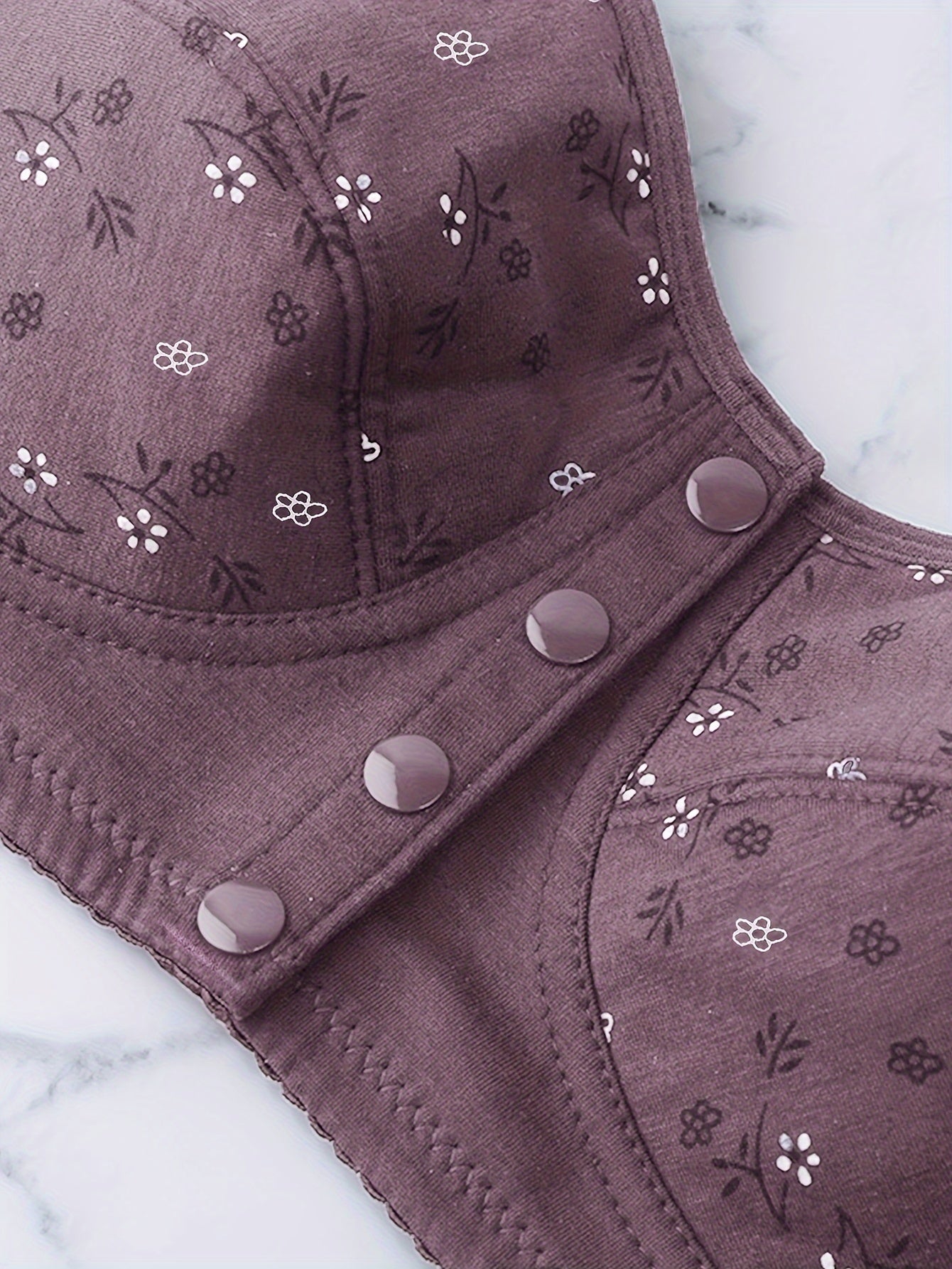 7-комплект женских бескаркасных бюстгальтеров с цветочным принтом, размер 5XL, вязаная ткань, без косточек