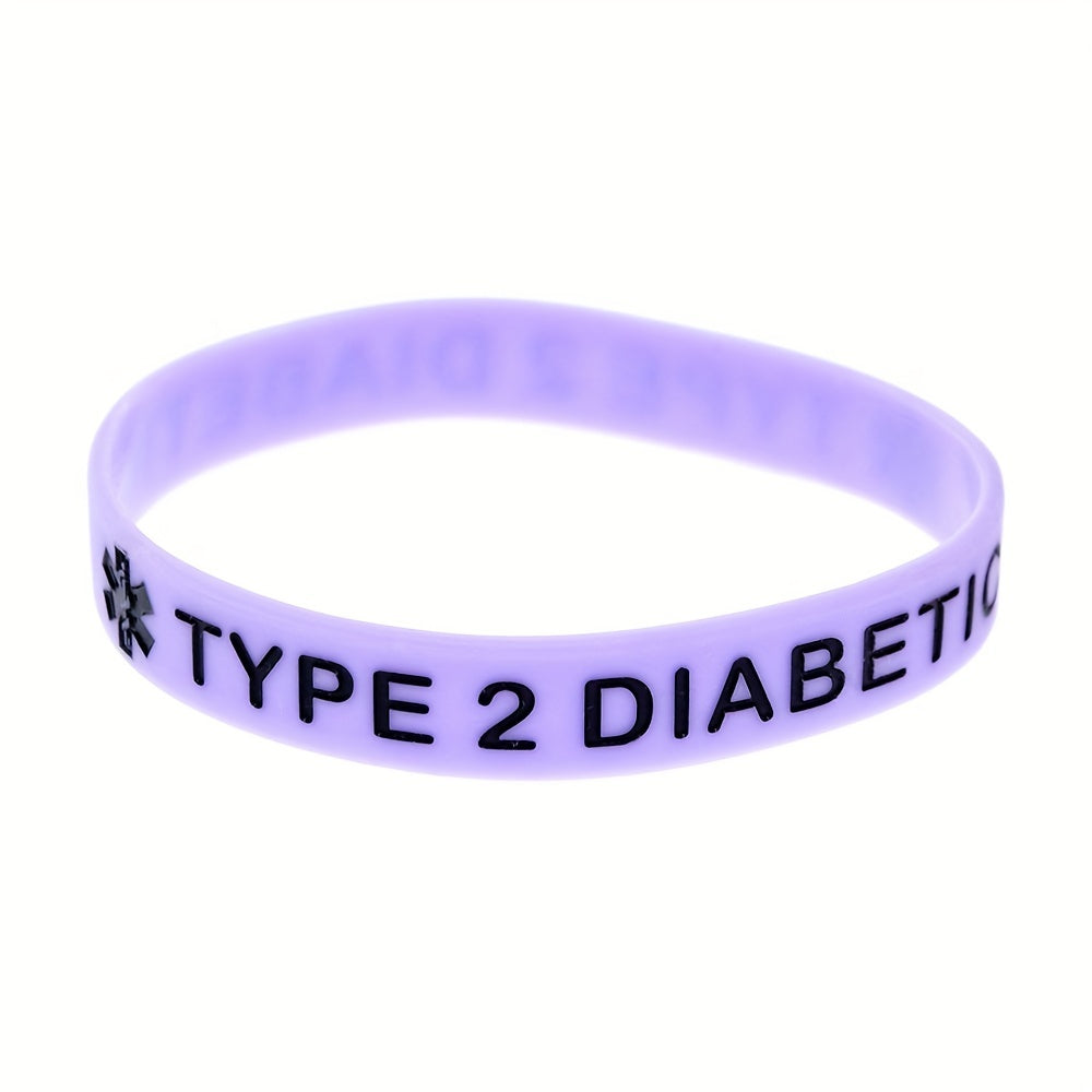Unisex Silicone Diabetes Medical Alert Ring and Wristband Set