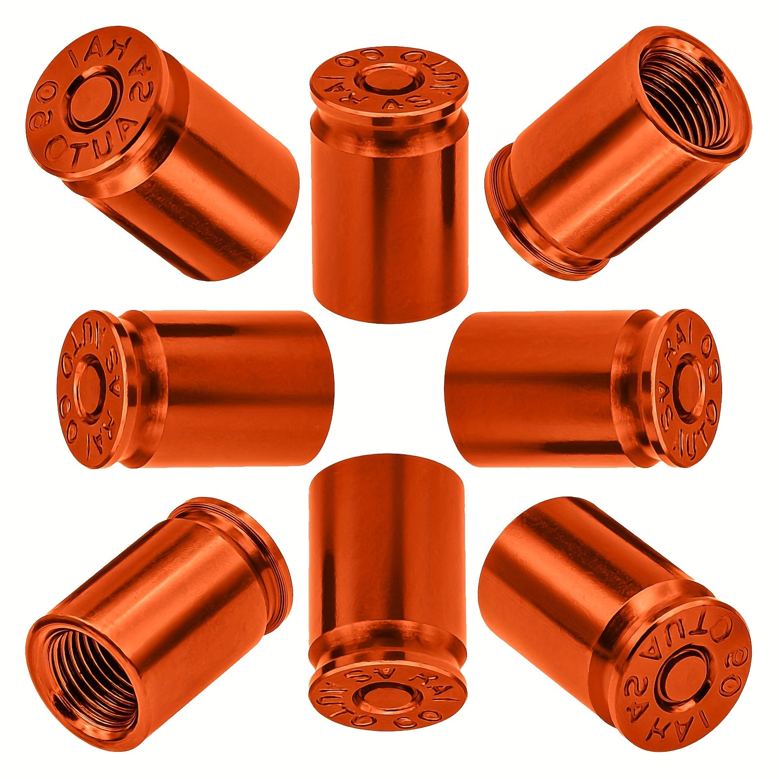 Set of 8 Brass Tire Valve Stem Caps for Cars Bikes Trucks and SUVs