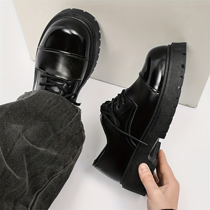 Men's Black Casual Street Style Oxfords Low Top Lace-Up Shoes