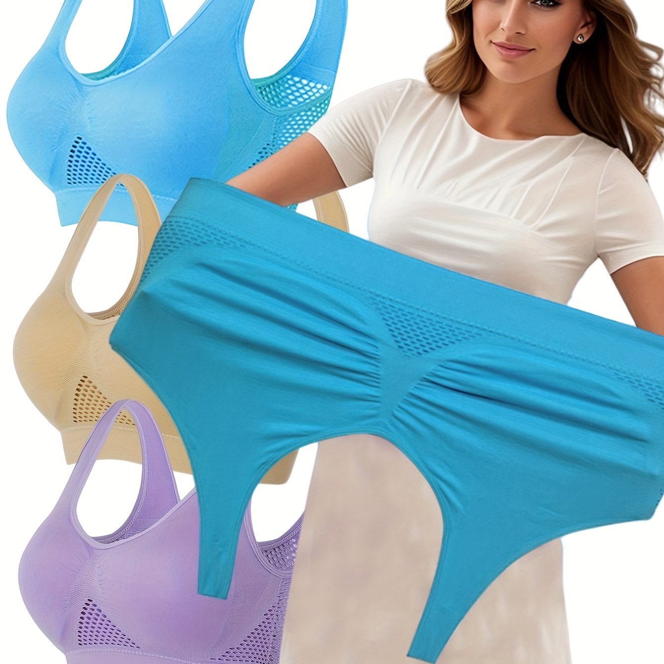 Women's Plus Size Sports Bra Hollow-Out Support Padded Running Activewear