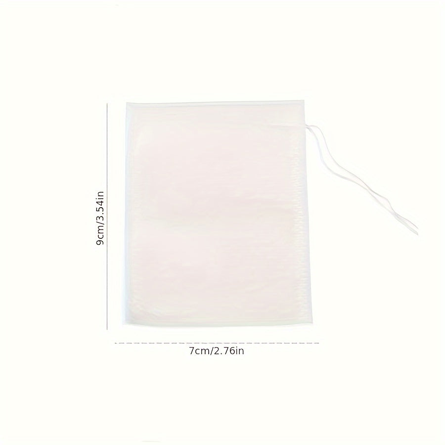 100 ta Bir martalik ishlatiladigan to'rva bo'lmagan filtr sumkalar, choy, o'tlar, ziravorlar va efir moylari uchun