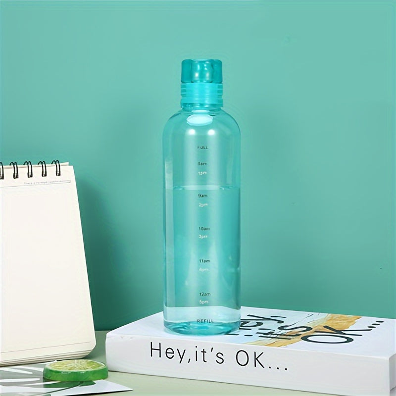 Large Capacity Leakproof Drop-Resistant Sport Water Bottle with Time Marker