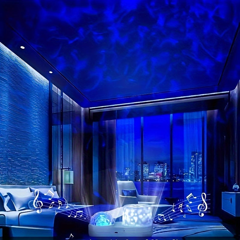 LED Night Light Projector with 360 Degree Rotation and 6 Color Ocean Light for Kids Bedroom