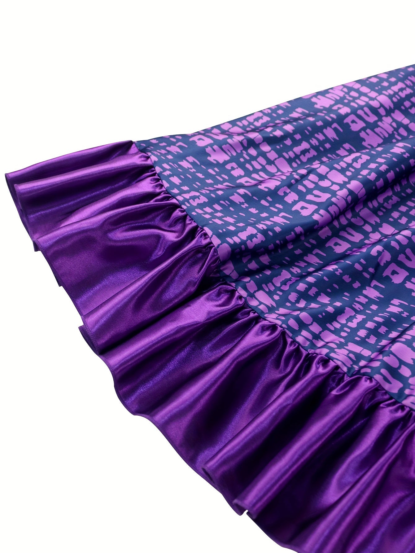 Plus Size Flutter Sleeve Midi Bridesmaid Dress Polyester Knit Plaid Fit and Flare