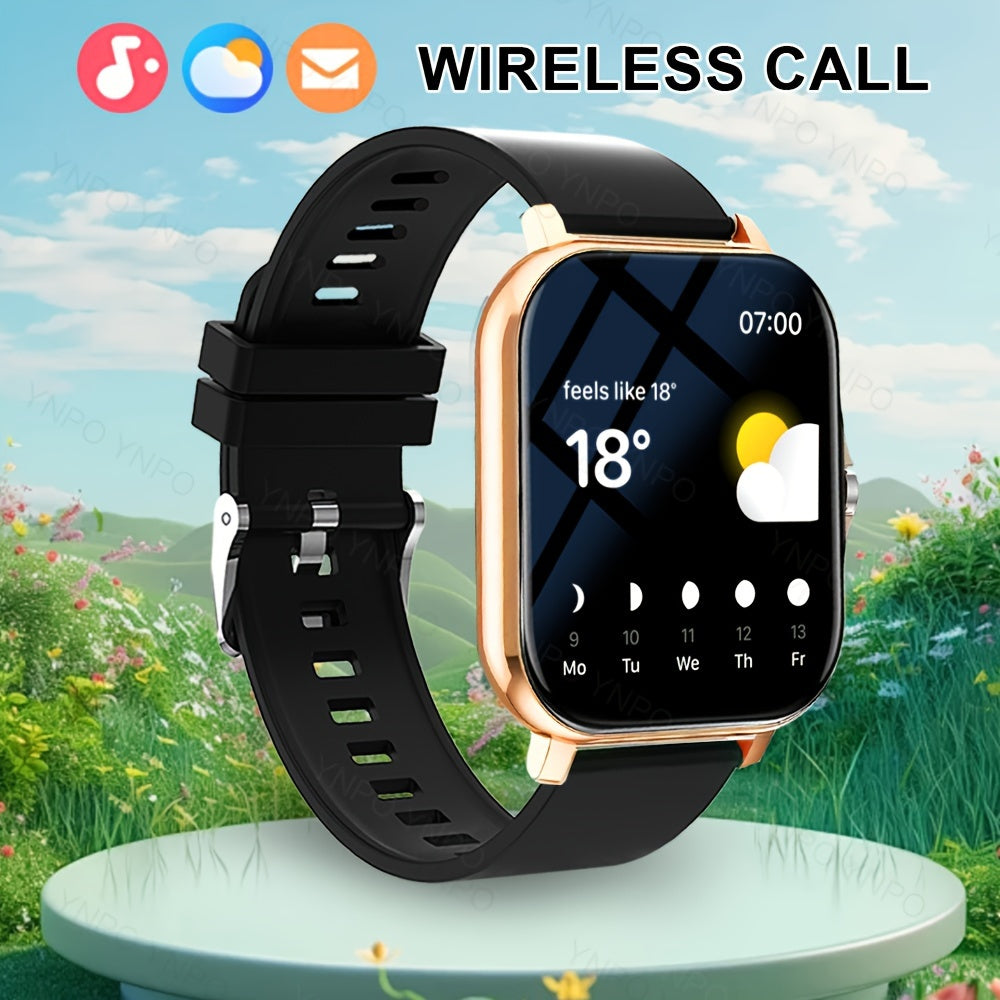 Smartwatch for Men and Women Wireless Calling Sports Modes Camera Control Message Notifications Ultra Thin Borderless Design Compatible with Android and iPhone