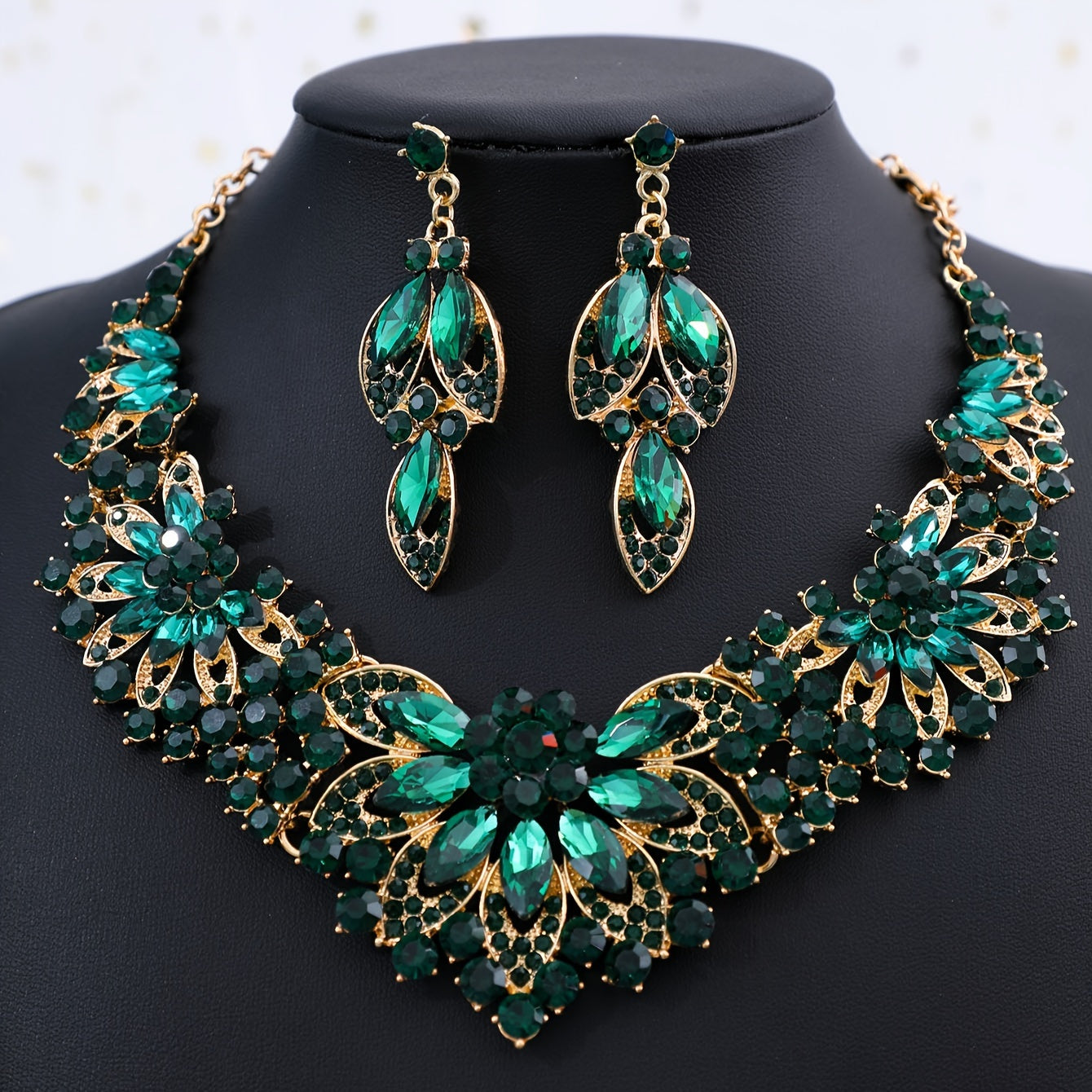 Vintage Jewelry Set with Rhinestone Accents for Dressy Occasions