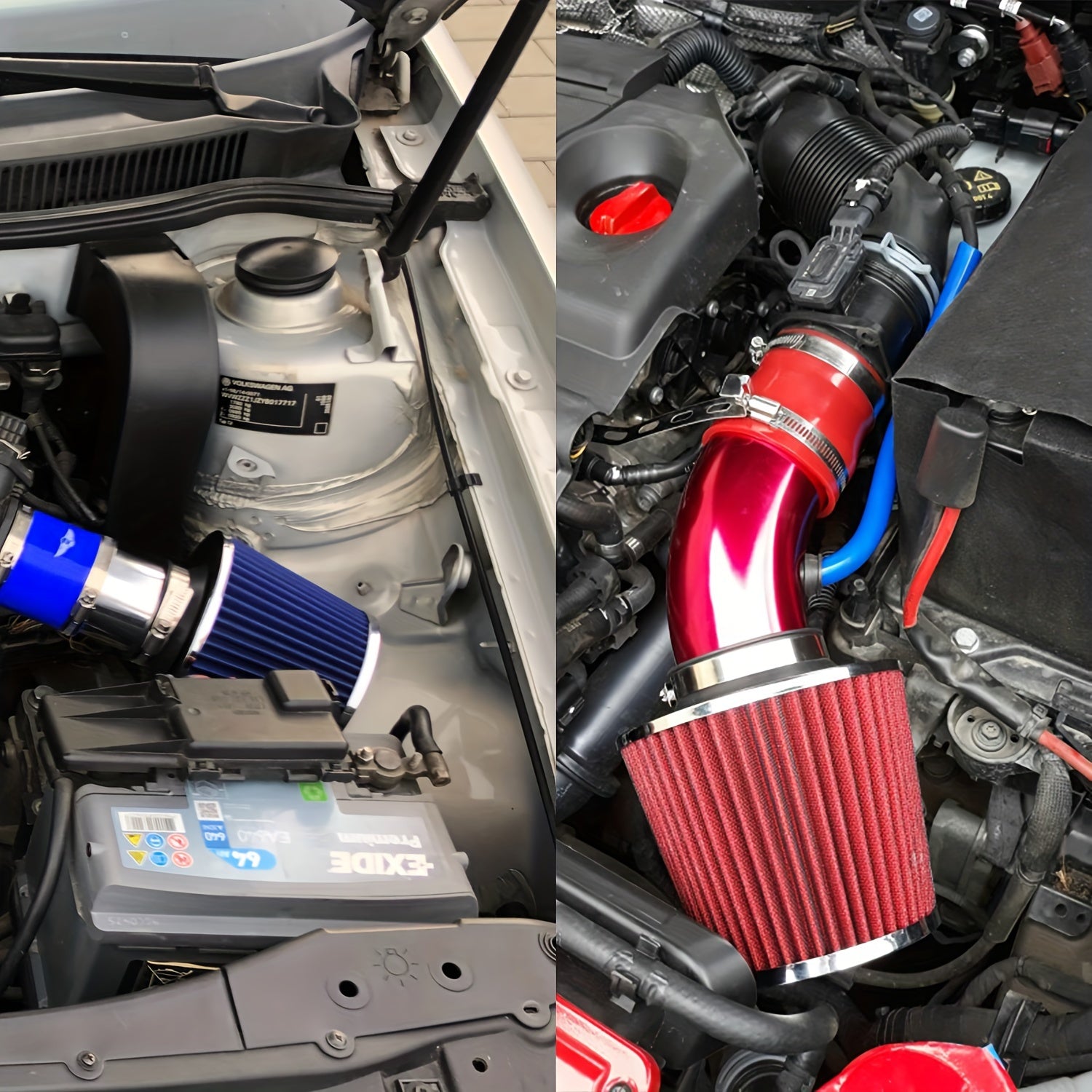 Universal Aluminum Alloy Car Air Filter 76mm Cold Air Intake Filter Kit