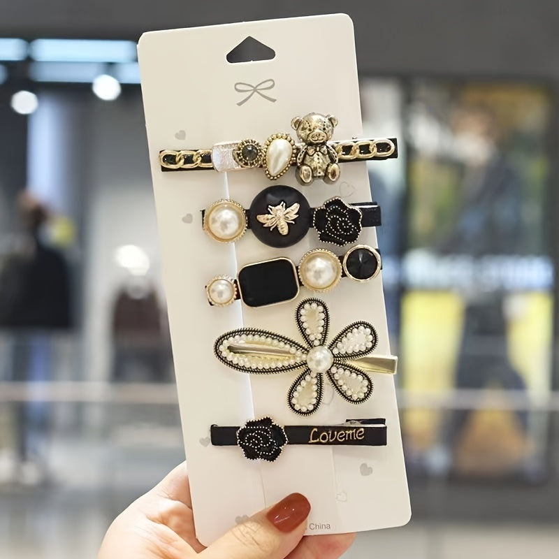 Women's Pearl and Gold Hair Clips Set Elegant Hair Accessories for Women