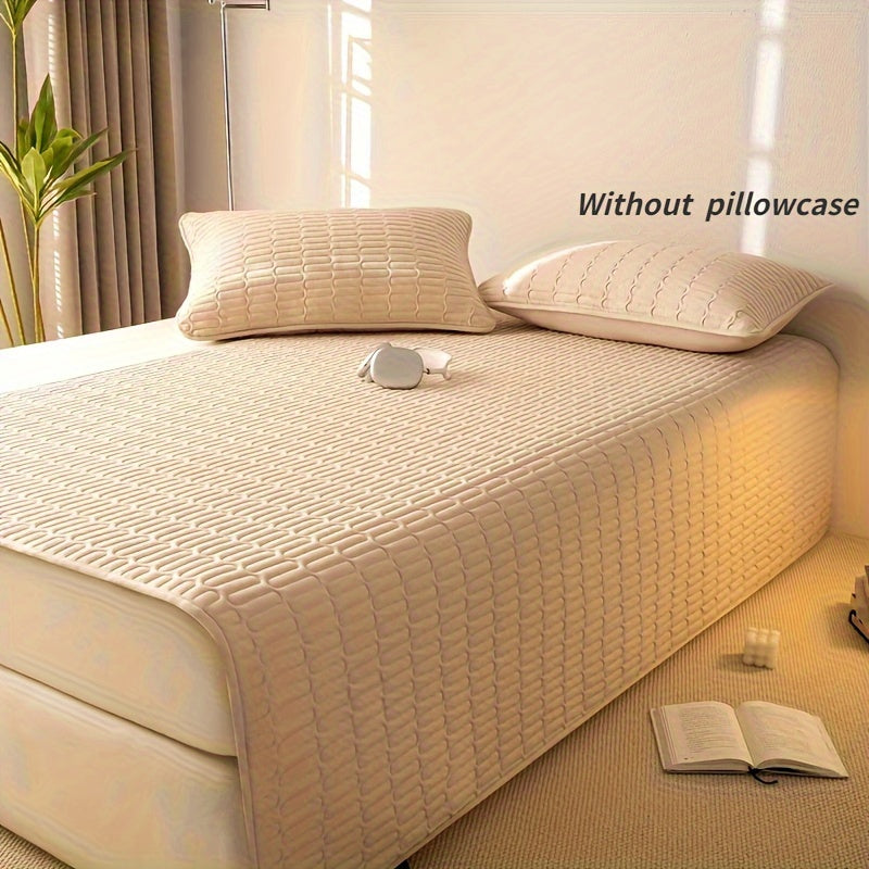 Ultra-ingichka matras qoplamasi, suv o'tkazmaydigan himoya bilan - zamonaviy bir rangli dizayn, yotoqxona va yotoq xonasi uchun ideal, bir kishilikdan ikki kishilik yotoqlarga mos, qo'l bilan yuvish tavsiya etiladi - yostiq qopqog'i alohida sotiladi