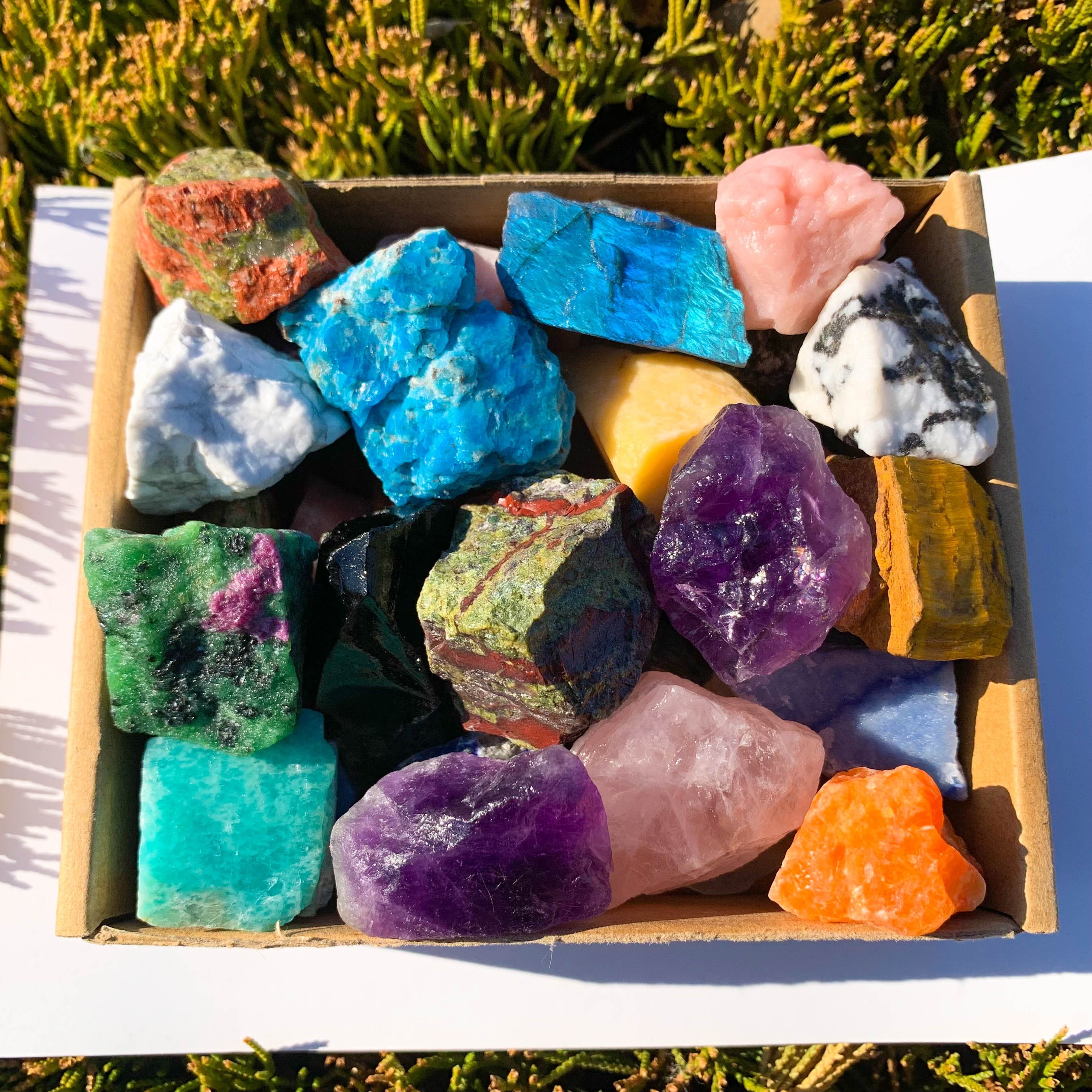 Natural Crystal Mixed Large Particle Raw Stones for Healing Reiki Chakra DIY Projects 226.8g 453.59g