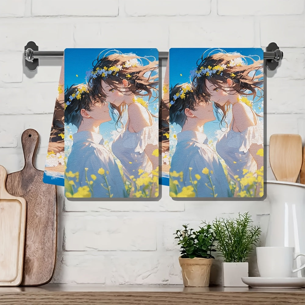 2 piezas de toallas de cocina ultra suaves 16x24 pulgadas, toallas absorbentes para platos y manos