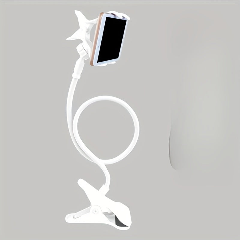 Adjustable Gooseneck Phone Holder with Claw Clip 360° Swivel Desk Wall Mount