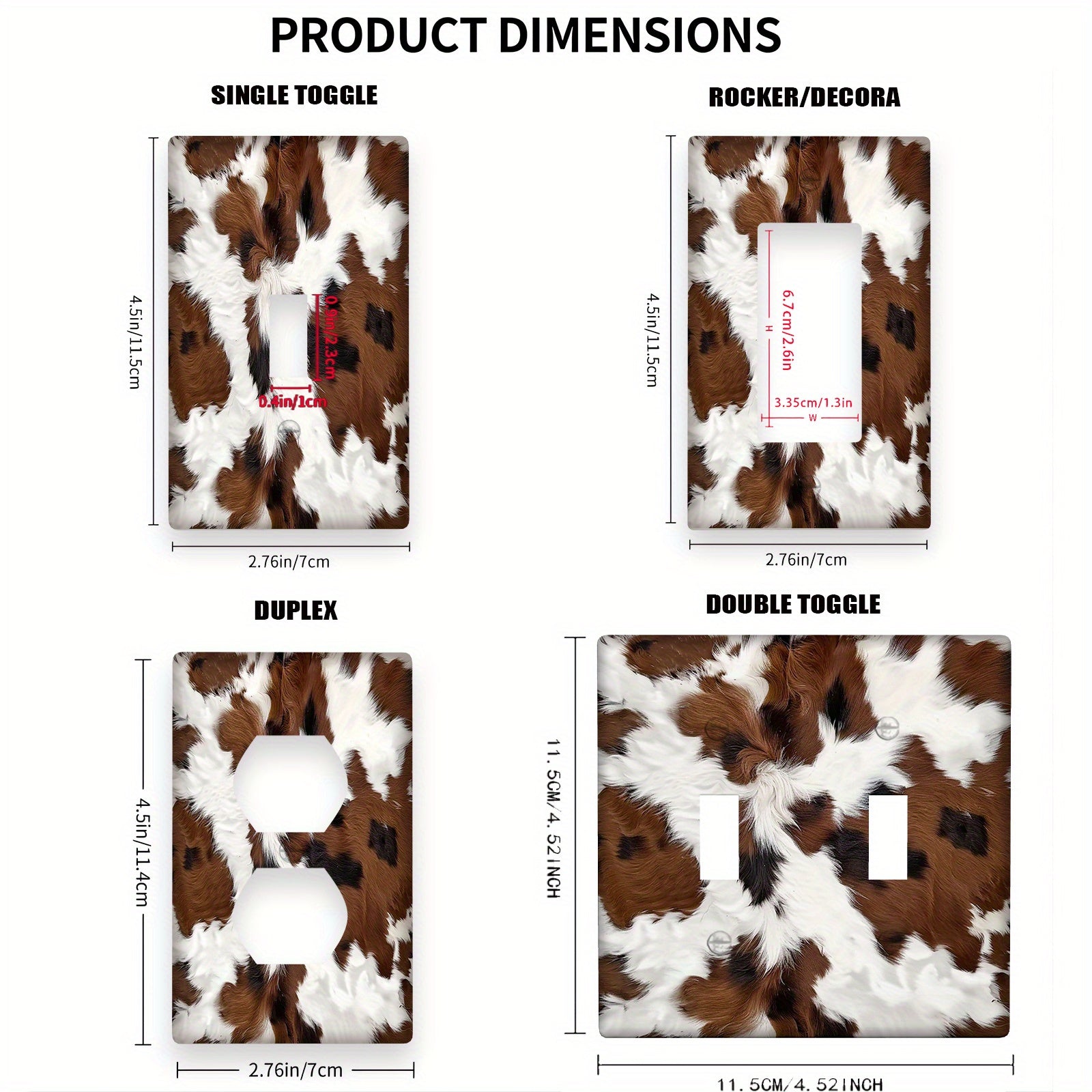 Cow Print Wall Decor Made of Unbreakable Polycarbonate for Bedrooms and Kitchens