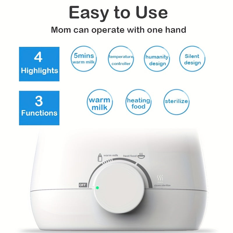 3-in-1 Bottle Warmer and Sterilizer for Breast Milk and Formula Fits Most Bottles